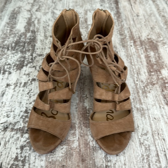 Sam Edelman Tan Lace Up Wedges - Picture 4 of 7